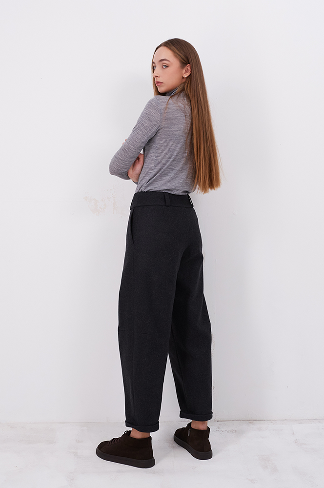 Штани балон на підкладці графіт (БР89)